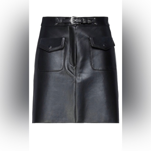 Maje Leather Skirt